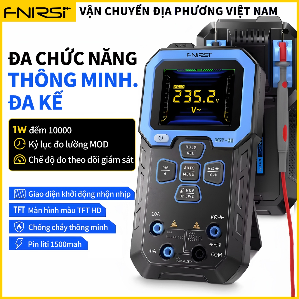FNIRSI DMT-99 Digital Multimeter 9999 Counts Smart Professional Tester 1000V 10A True RMS Auto Range