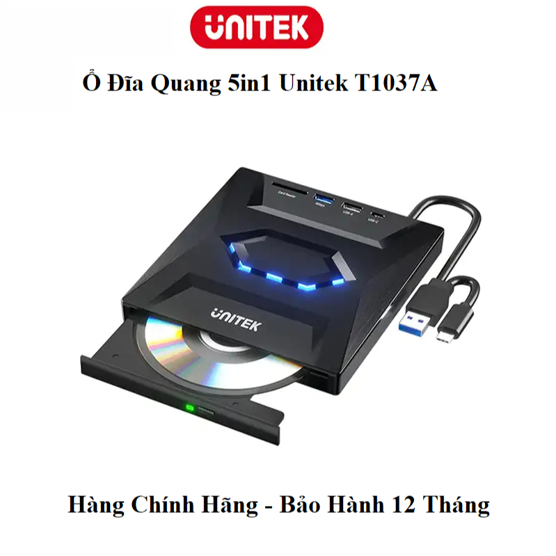 Ổ Ghi Đĩa DVD-RW Di Động ASUS SDRW-08D2S-U / UNITEK T1037A - Hàng Chính Hãng Bảo Hành 12 Tháng