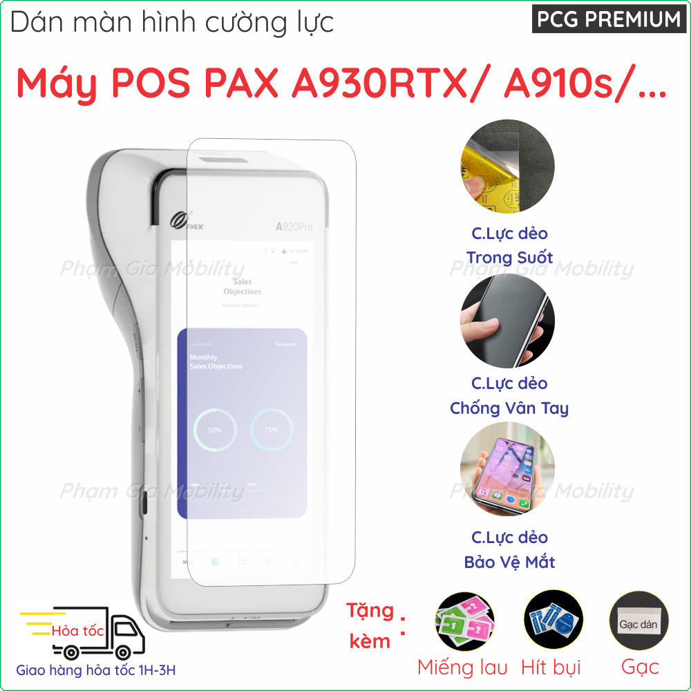 Dán màn hình cường lực dành cho máy quẹt thẻ, Pos PAX A910s A930RTX Smart Wpos SUNMI iMin Swift loại
