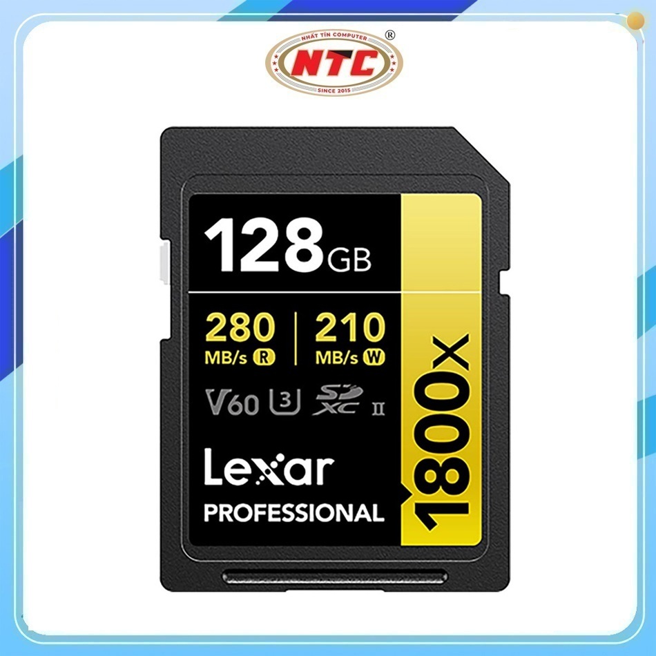 Thẻ nhớ Máy Ảnh SDXC Lexar Professional 128GB 1800x UHS-II U3 V60 đọc 270MB/s ghi 205MB/s (Gold)