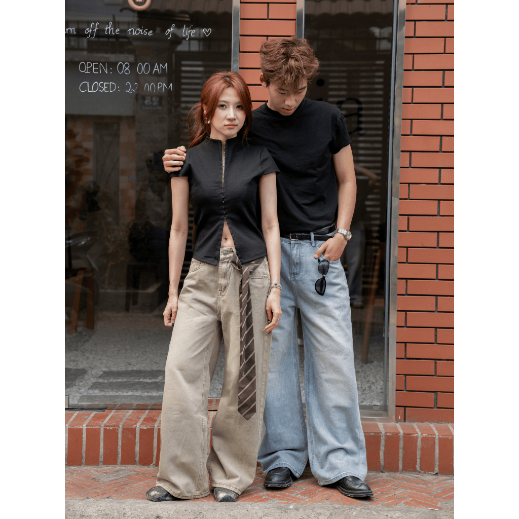 Quần Jean Ống Suông Rộng IDYLLIC Unisex Nam Nữ Thời Trang Che Khuyết Điểm Phong Cách Hàn Quốc | BigBuy360 - bigbuy360.vn