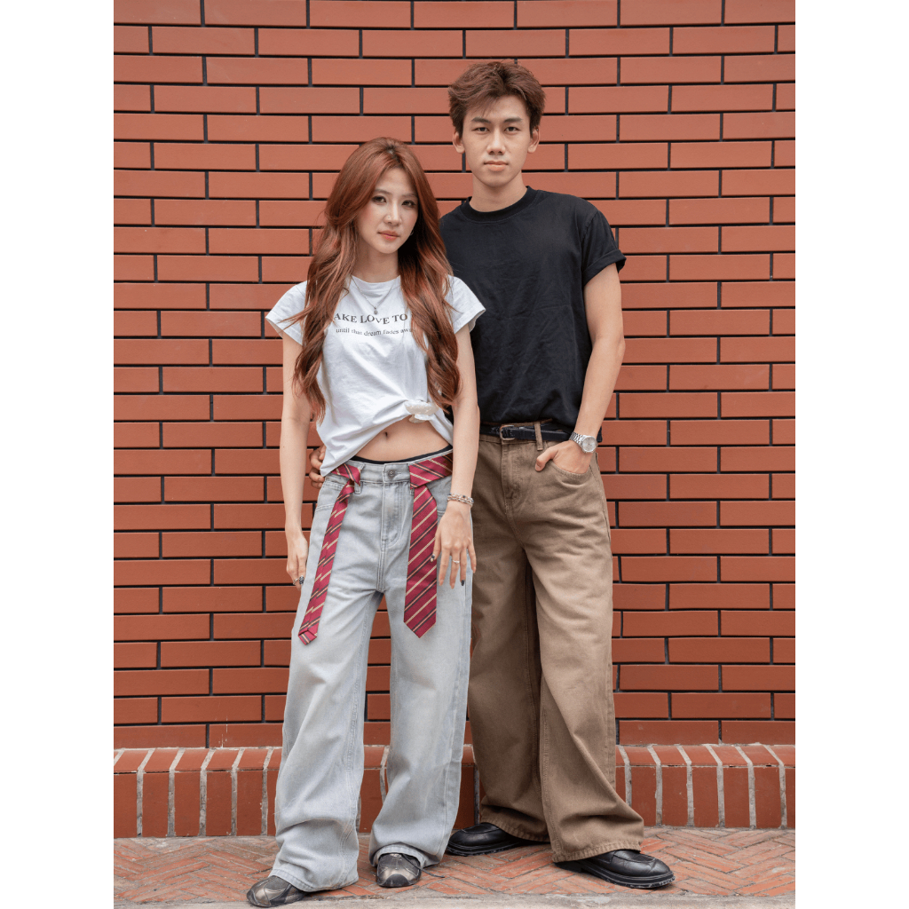 Quần Jean Ống Suông Rộng IDYLLIC Unisex Nam Nữ Thời Trang Che Khuyết Điểm Phong Cách Hàn Quốc | BigBuy360 - bigbuy360.vn