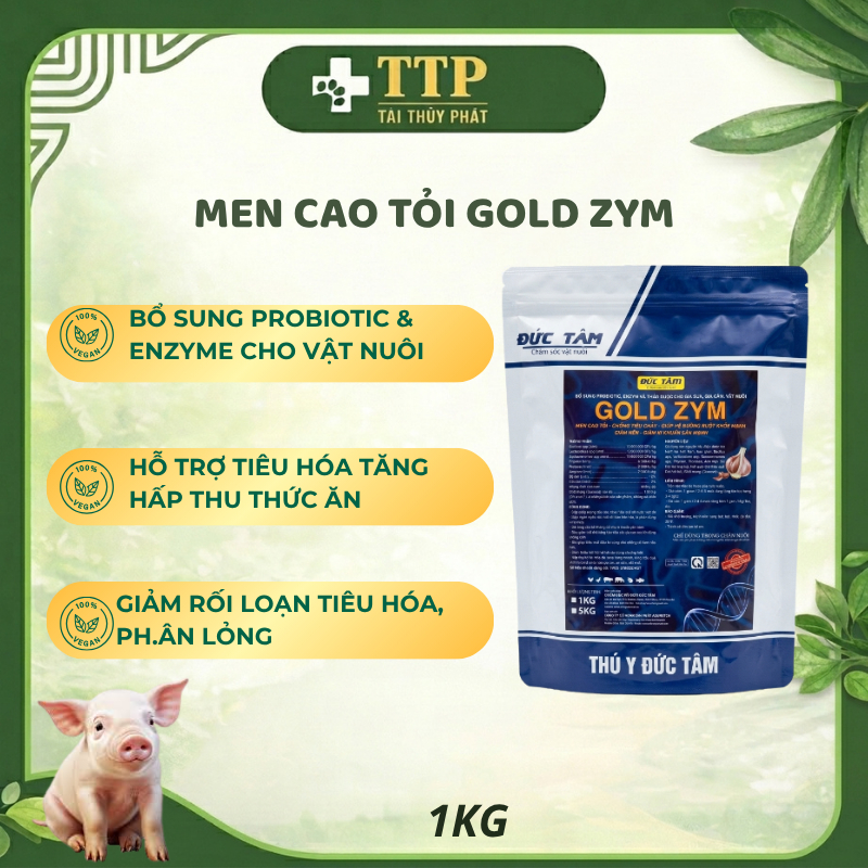 Men cao tỏi GOLD ZYM cho gia súc – Bổ sung enzyme hỗ trợ tiêu hóa hấp thu thức ăn –1kg