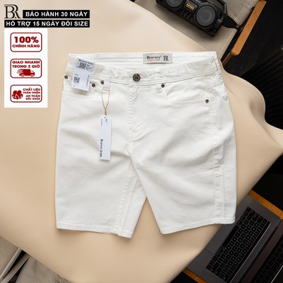 Short Jean Cao cấp co giãn màu trắng, mềm mịn thoáng mát - BRAVERY
