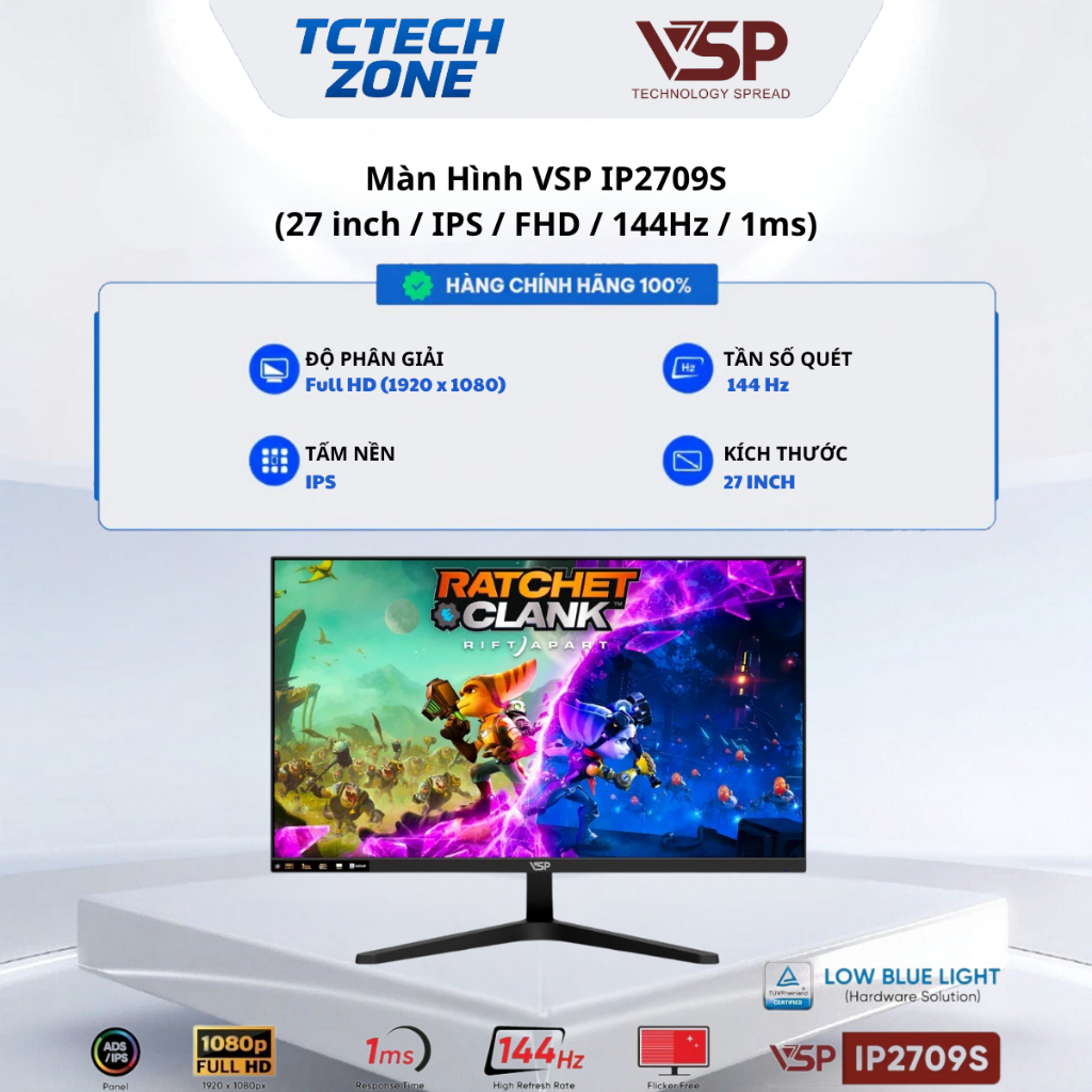 Màn hình văn phòng VSP IP2702S, IP2704S (27inch / ADS-IPS / FHD /100Hz-120Hz / 1ms) Chính Hãng 100%