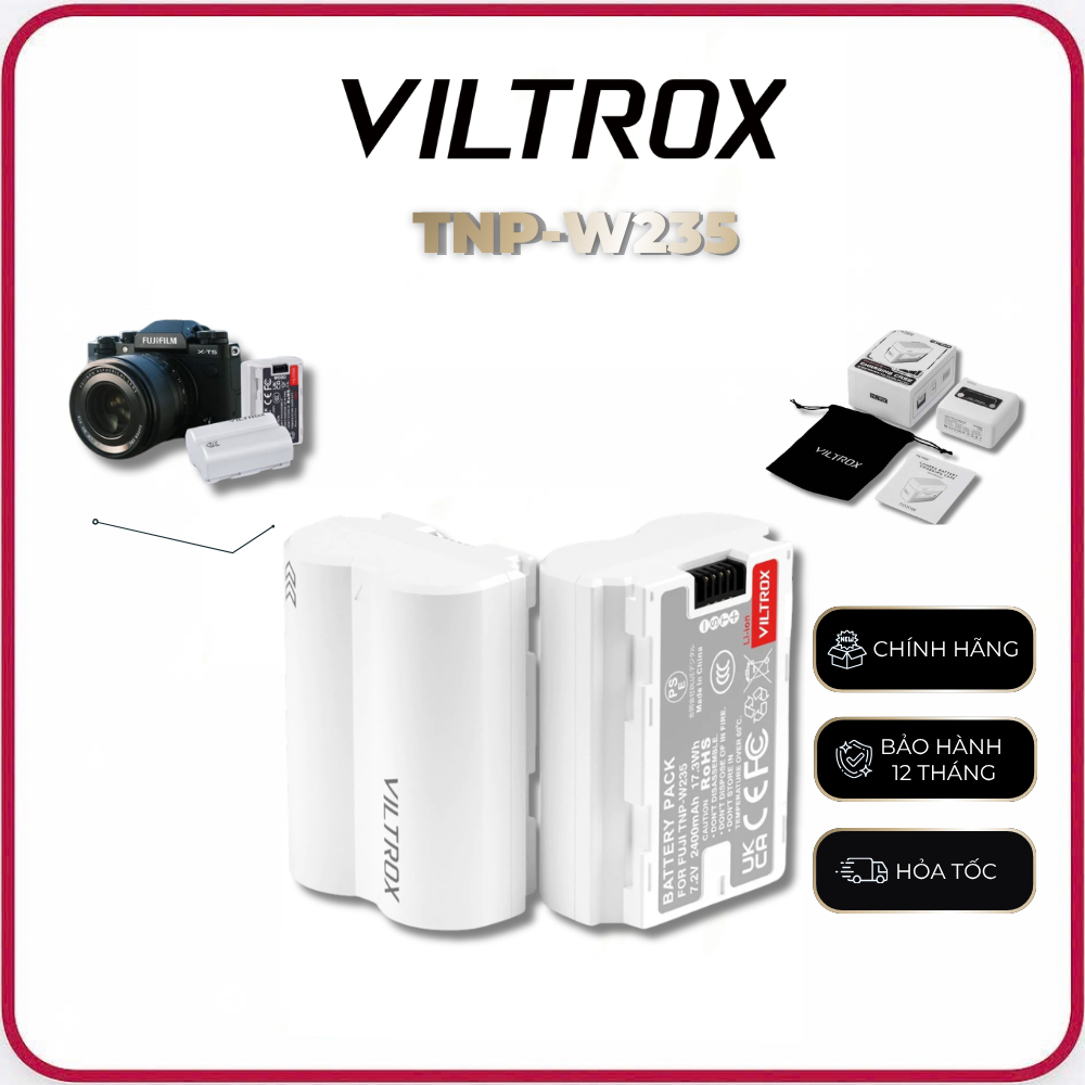 VILTROX TNP-W235 - Pin Viltrox TNP-W235 tích hợp cổng sạc Type-C Cho Máy Ảnh Fujifilm