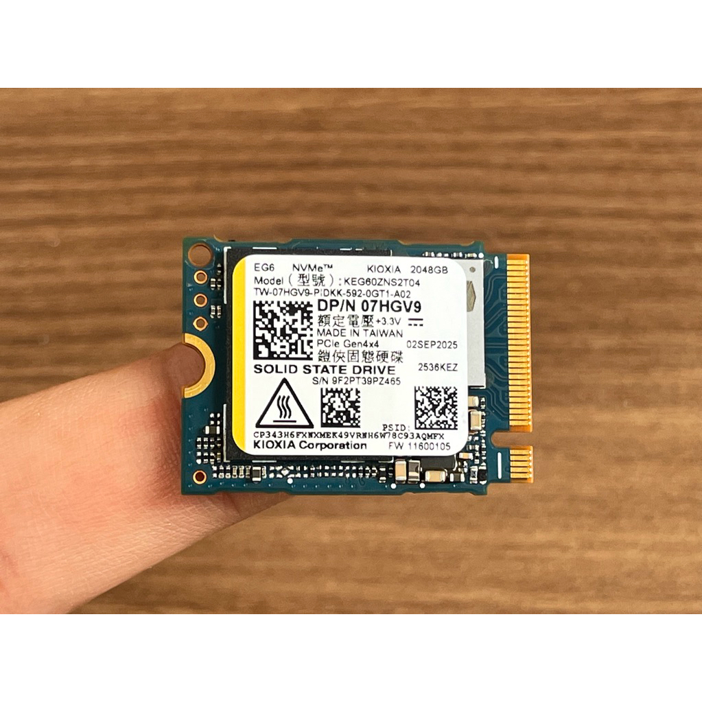 bán SSD Nvme 2TB 2230 hàng hiếm , hãng Kioxia EG6 gen 4 * 4 , sức khỏe 100% dùng ít giờ , hàng zin b