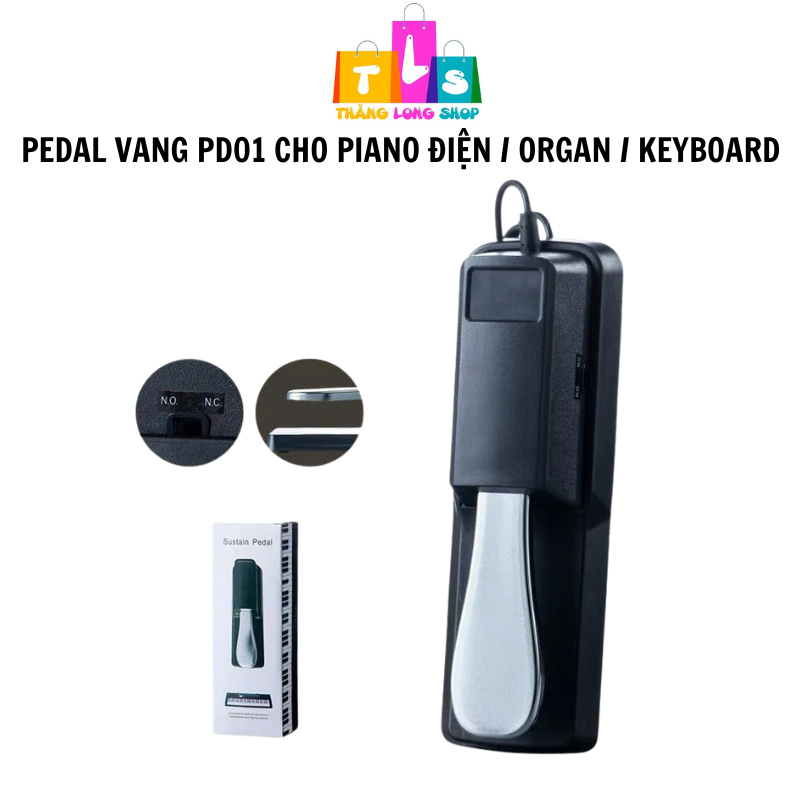 Pedal Sustain PD01 Cho Piano Điện Organ Keyboard Có Đảo Cực Dây Dài Chống Trượt