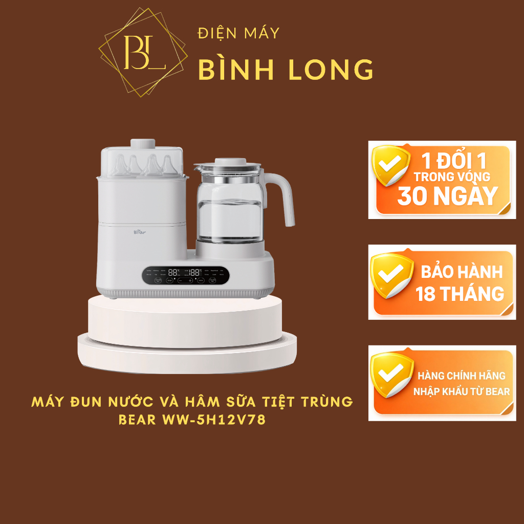 Máy đun nước hâm sữa tiệt trùng Bear WW-5H12V78 - Điện Máy Bình Long