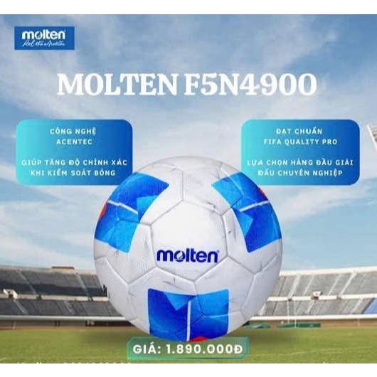 Bóng đá Molten F5N4900 FIFA Quality Pro - Công Nghệ Acentec – Độ Chính Xác Vượt Trội
