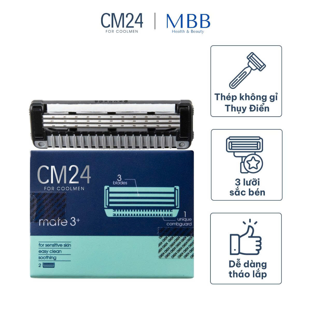 Bộ 2 lưỡi dao cạo râu CM24 3+ Kit