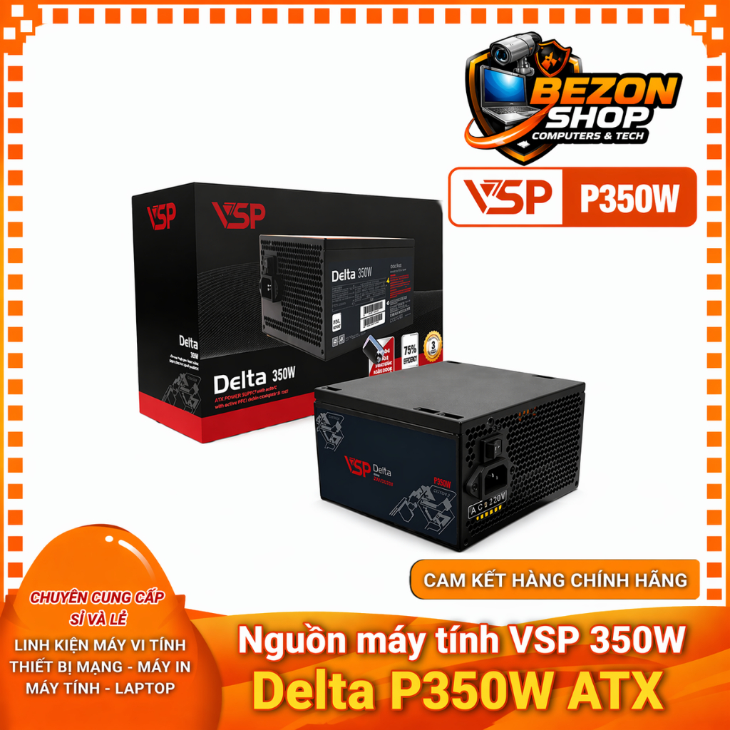 Nguồn máy tính VSP Delta P350W – Công suất 350W, hoạt động ổn định, tiết kiệm điện - Hàng chính hãng