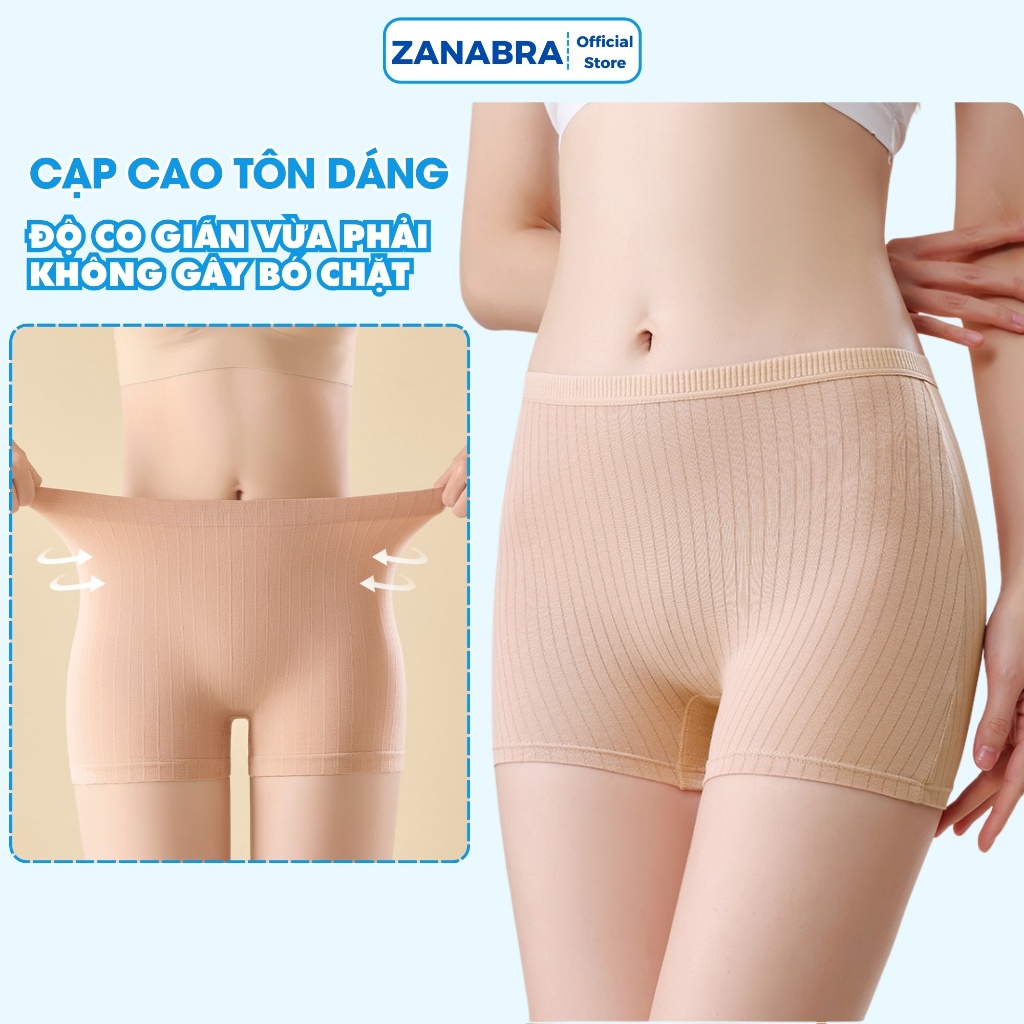 [ Deal Shock ] Quần mặc trong váy chất cotton gân tăm co giãn 4 chiều, quần lót nữ dáng boxer cạp vừ