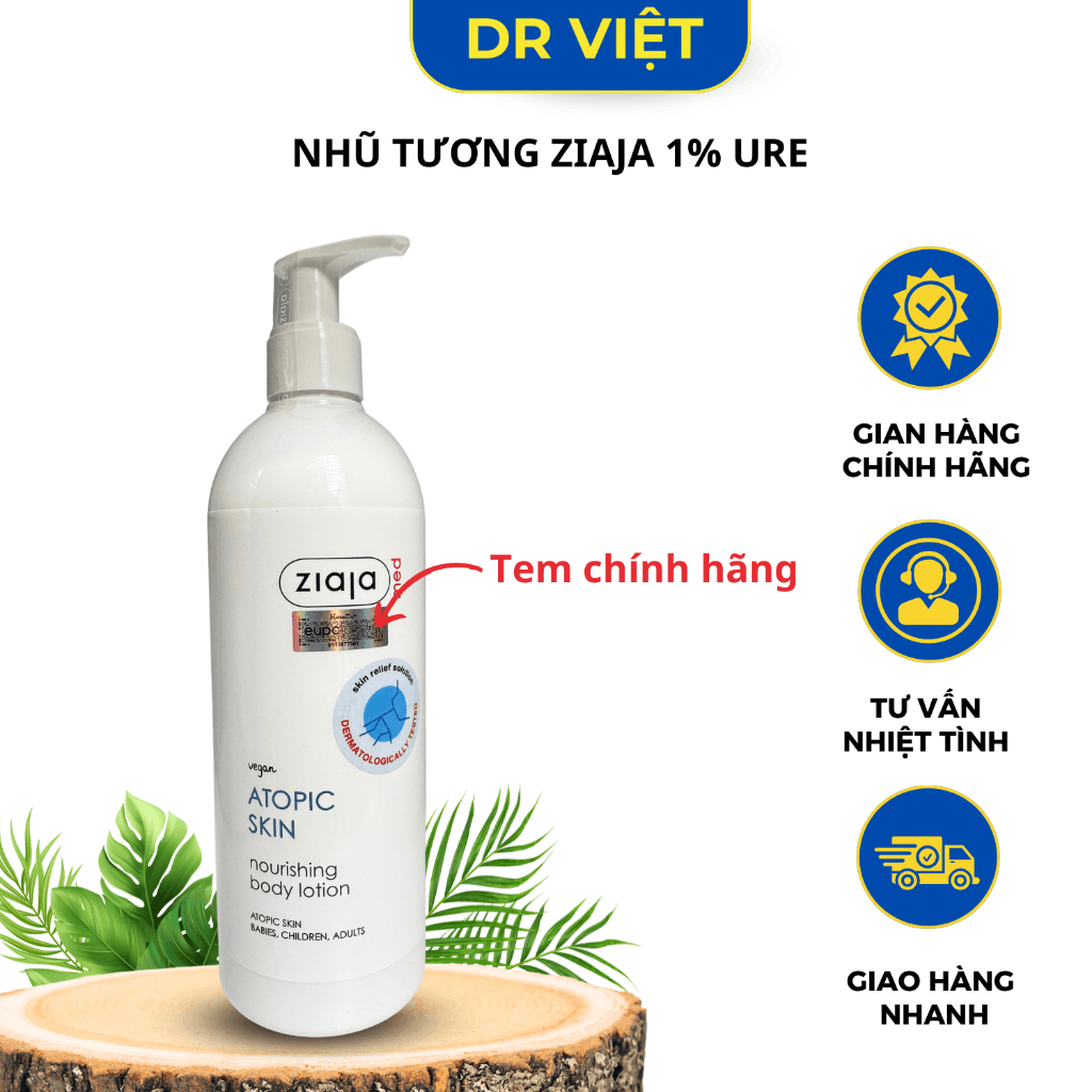 Nhũ Tương Toàn Thân 1% Urê Ziaja Med Atopic Skin Dermatological Formula Giúp Làm Mềm Da 400ml