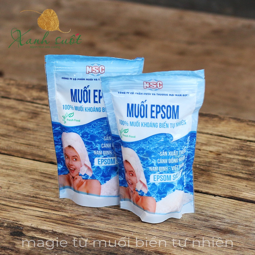 [Muối NSC] Muối Tắm Epsom Tự Nhiên- Muối Magie Cho Da Mụn, Viêm Da Cơ Địa, Mẩn Ngứa- Epsom Salt [Xan