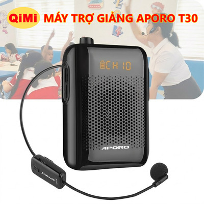 Máy Trợ Giảng Không Dây APORO T30 UHF - Có Bluetooth Kết Nối Nhanh Ổn Định Âm Thanh To Rõ Pin Trâu