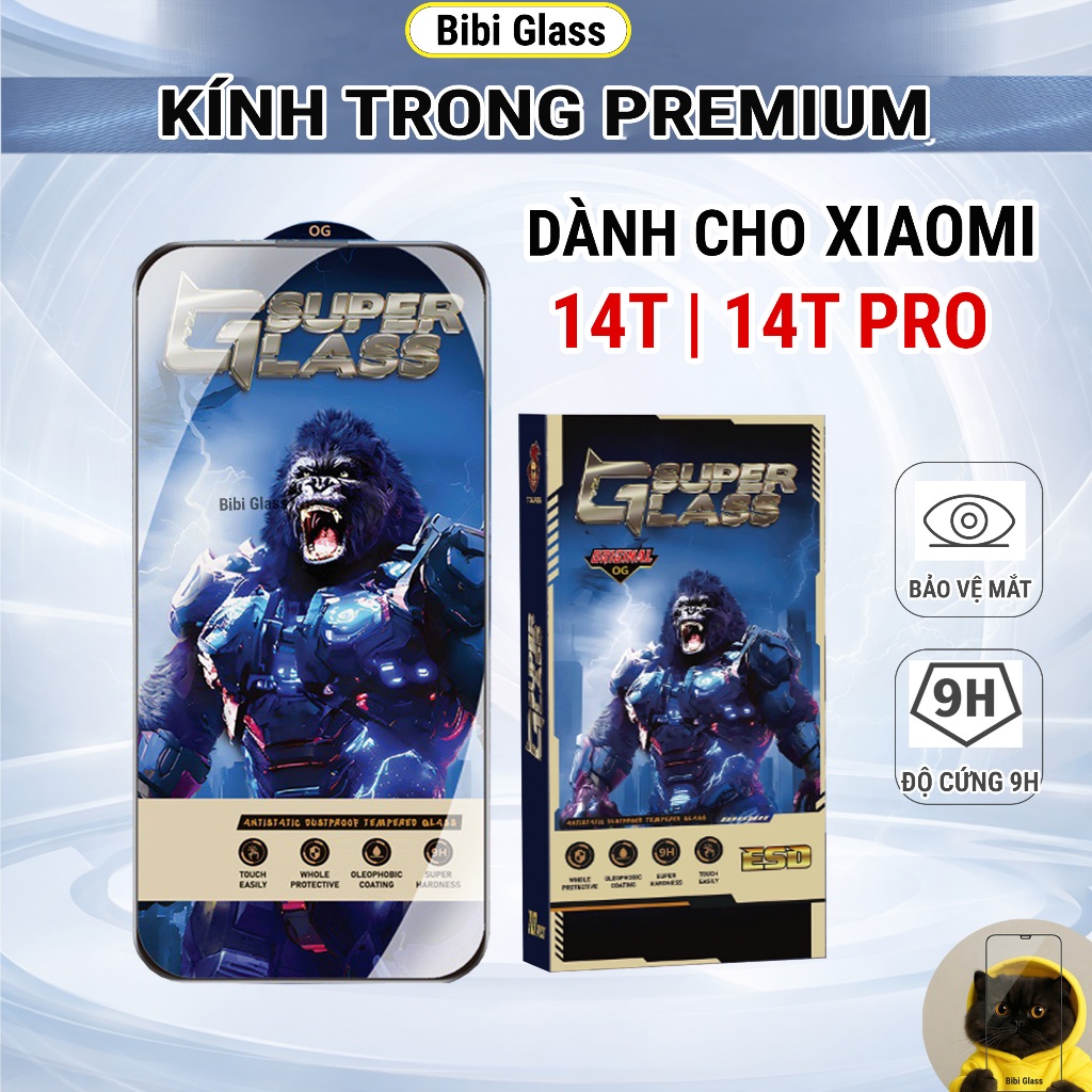 Kính cường lực Xiaomi 14T, 14T Pro 5G premium full màn miếng dán bảo vệ màn hình đt bibi glass