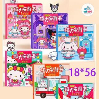 Sổ Dán Nam Châm Từ Tính Size Lớn 18cm – Sticker Nam Châm Kuromi, Melody, Cinnamoroll Bóc Dán Nhiều Lần