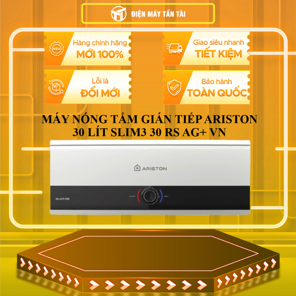 (TOÀN QUỐC) - SLIM3 30 RS AG+ VN - Máy nước nóng gián tiếp Ariston 30 lít SLIM3 30 RS AG+ VN