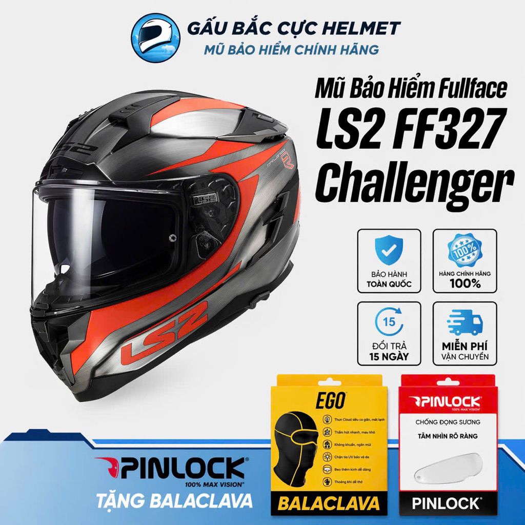 Mũ Bảo Hiểm Fullface LS2 FF327 Challenger Cannon  Chuẩn Racing MotoGP