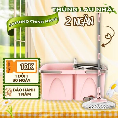 Bộ lau nhà xoay 360 độ Bonbox BCT706 - Kèm thùng tự vắt có lồng inox chống gỉ, dễ làm sạch