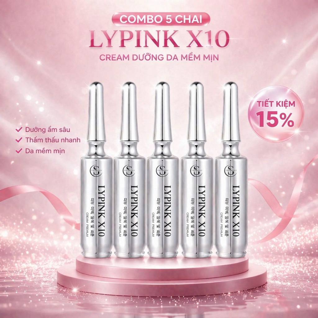 Combo 5 Chai Kem Làm Hồng Nhũ Hoa & Bikini Lypink X10 Dưỡng và Làm hồng Tại Nhà