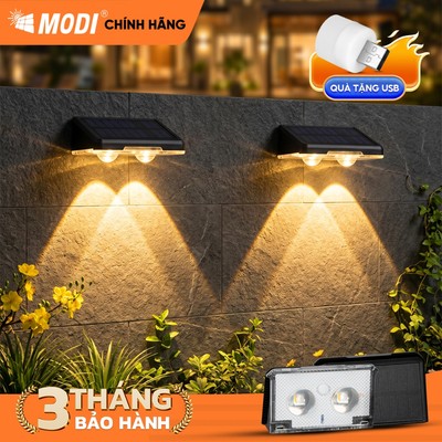 Đèn Hắt Tường Mini Năng Lượng Mặt Trời MODI SOLAR Nhiều Màu Trang Trí Sân Vườn