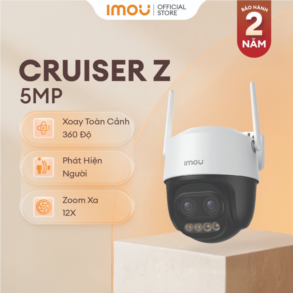 Camera Wifi ngoài trời IMOU Cruiser Z I 5MP I S7DP-5M0WEZ I Ống kính kép Zoom 12x