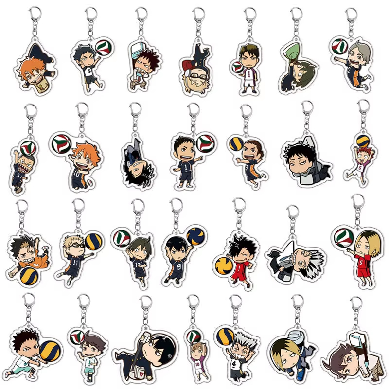 Móc khoá Anime Haikyuu Acrylic Hinata Shoyo Tobio Kageyama Daichi Sawamura mica acrylic trong suốt x