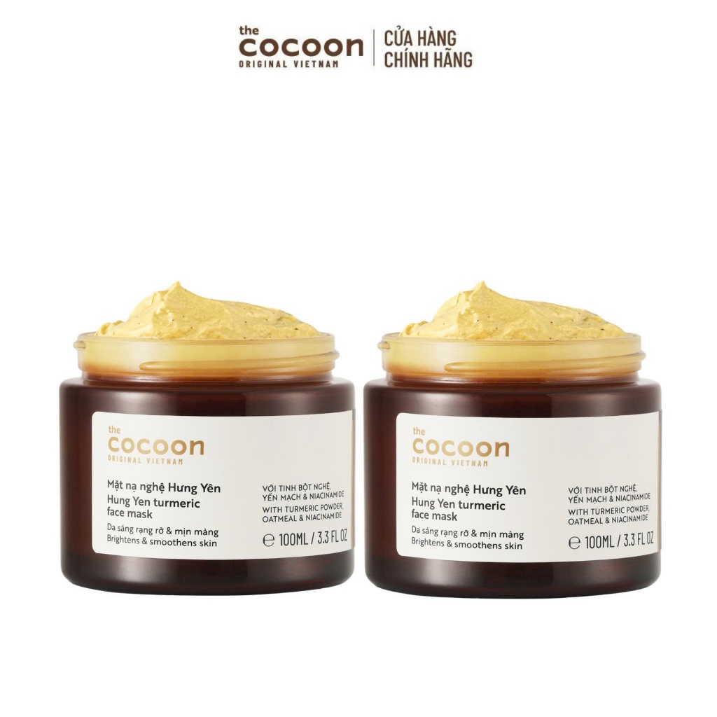 [MUA 2 GIẢM 34%] Combo 2 mặt nạ nghệ Hưng Yên Cocoon giúp da rạng rỡ và mịn màng 100ml