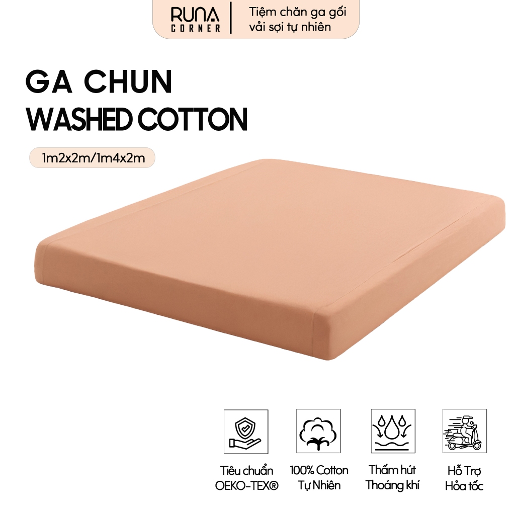 [GA GIƯỜNG ĐƠN] Ga Giường Chất Liệu Washed Cotton Cao Cấp Nhiều Màu Sắc, Hoạ Tiết 1m2xm2, 1m4x2m