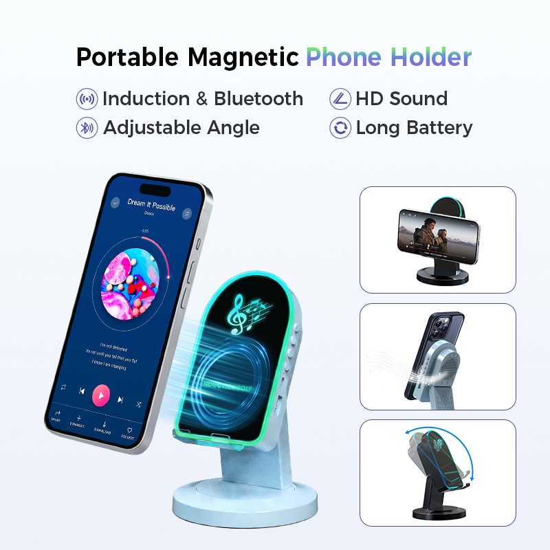 Loa Bluetooth RISUKAI Không Dây Đa Năng Cảm Ứng 3 Trong 1 với Chân Đế Đặc Biệt và Âm Thanh Tối Ưu ch