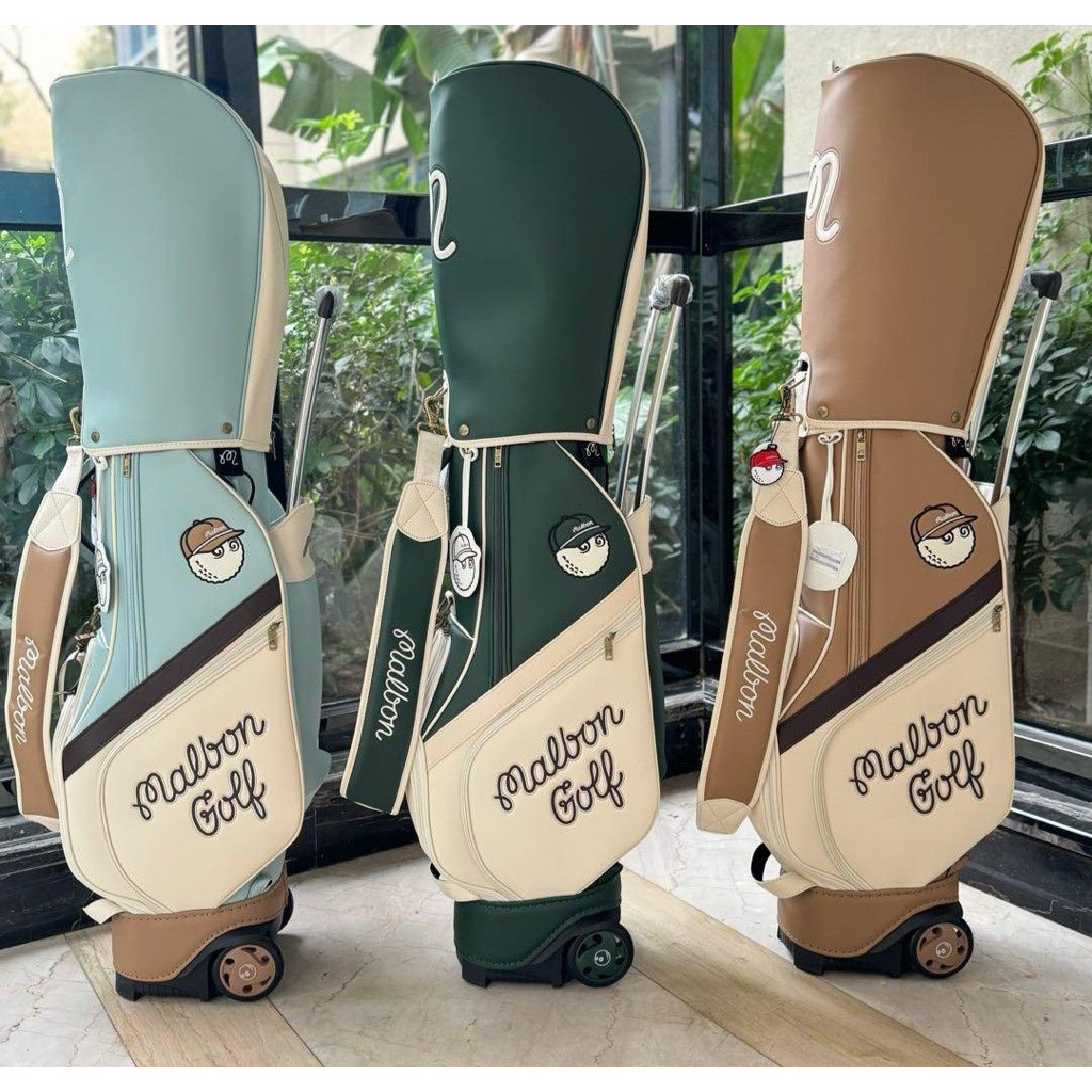 Túi gậy golf Malbon Color Block Trolley Caddy Bag – Túi golf có bánh xe cao cấp ( Malbon x Golfworld