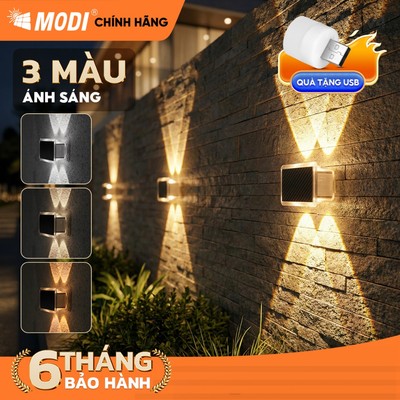 Đèn Hắt Tường Năng Lượng Mặt Trời MODI SOLAR, Đèn Led Gắn Tường Năng Lượng Mặt Trời Chống Nước IP65