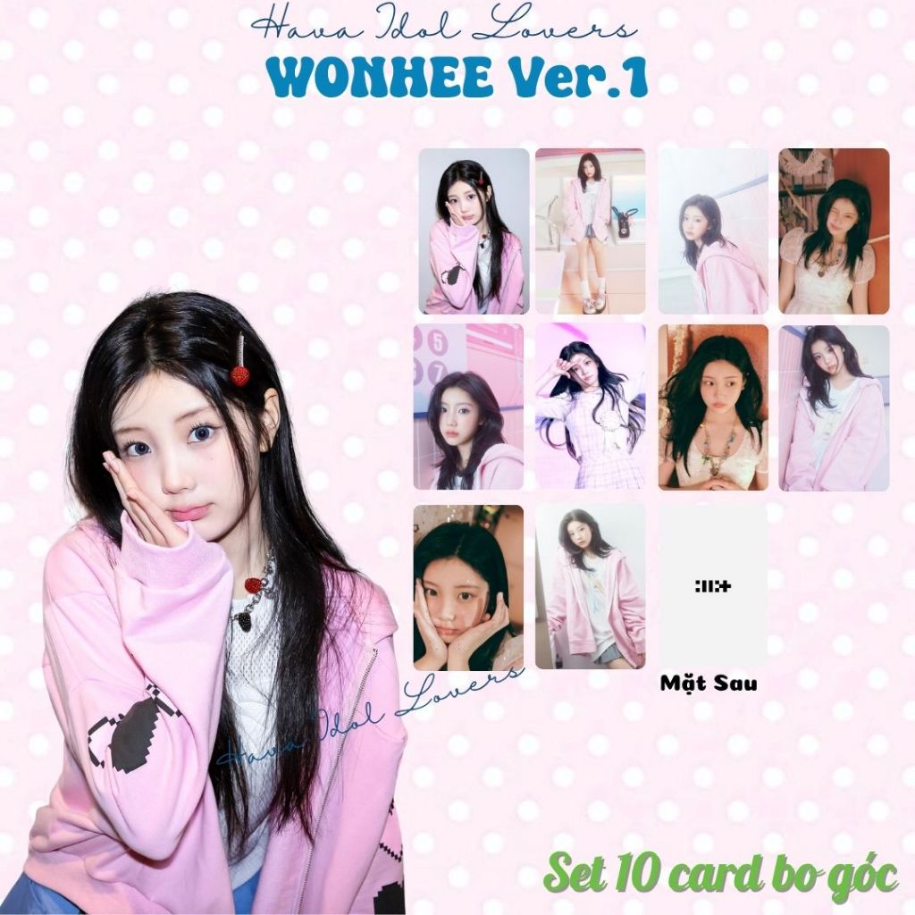 SET 10 Card Bo Góc Wonhee ILLIT - Bộ Photocard "Candy Girl" tặng kèm Sleeves