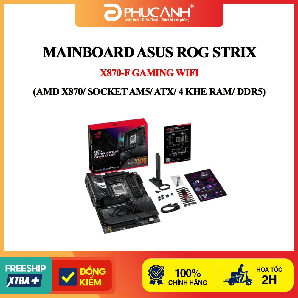 Mainboard Asus ROG Strix X870-F GAMING WIFI (AMD X870/ Socket AM5/ ATX/ 4 khe ram/ DDR5)
