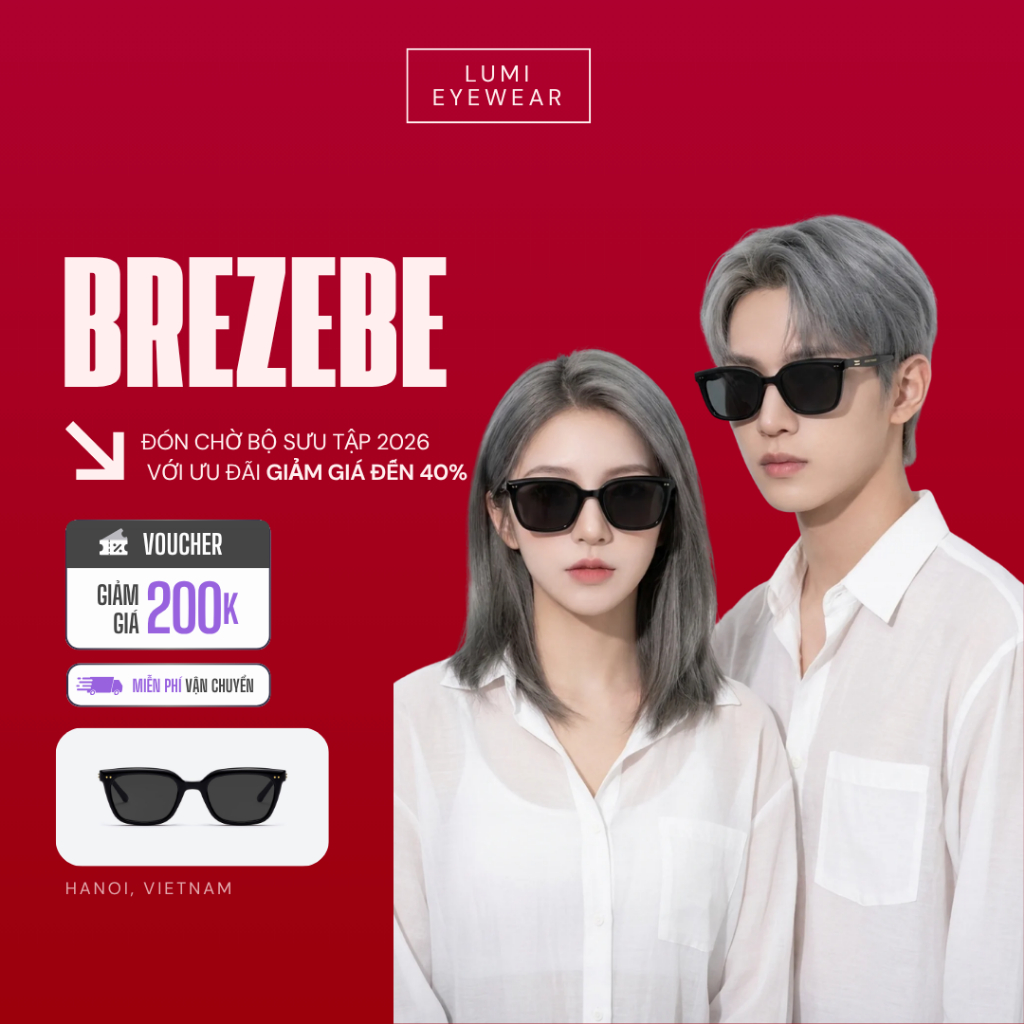Kính mát thời trang nam nữ BREEZEBE cao cấp chống tia UV bảo vệ mắt Lumi Eyewear