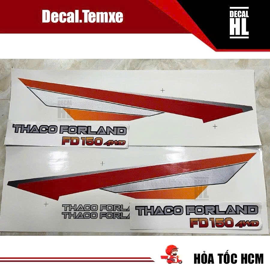 Bộ tem dán trang trí xe tải Thaco Forland FD150 4wd