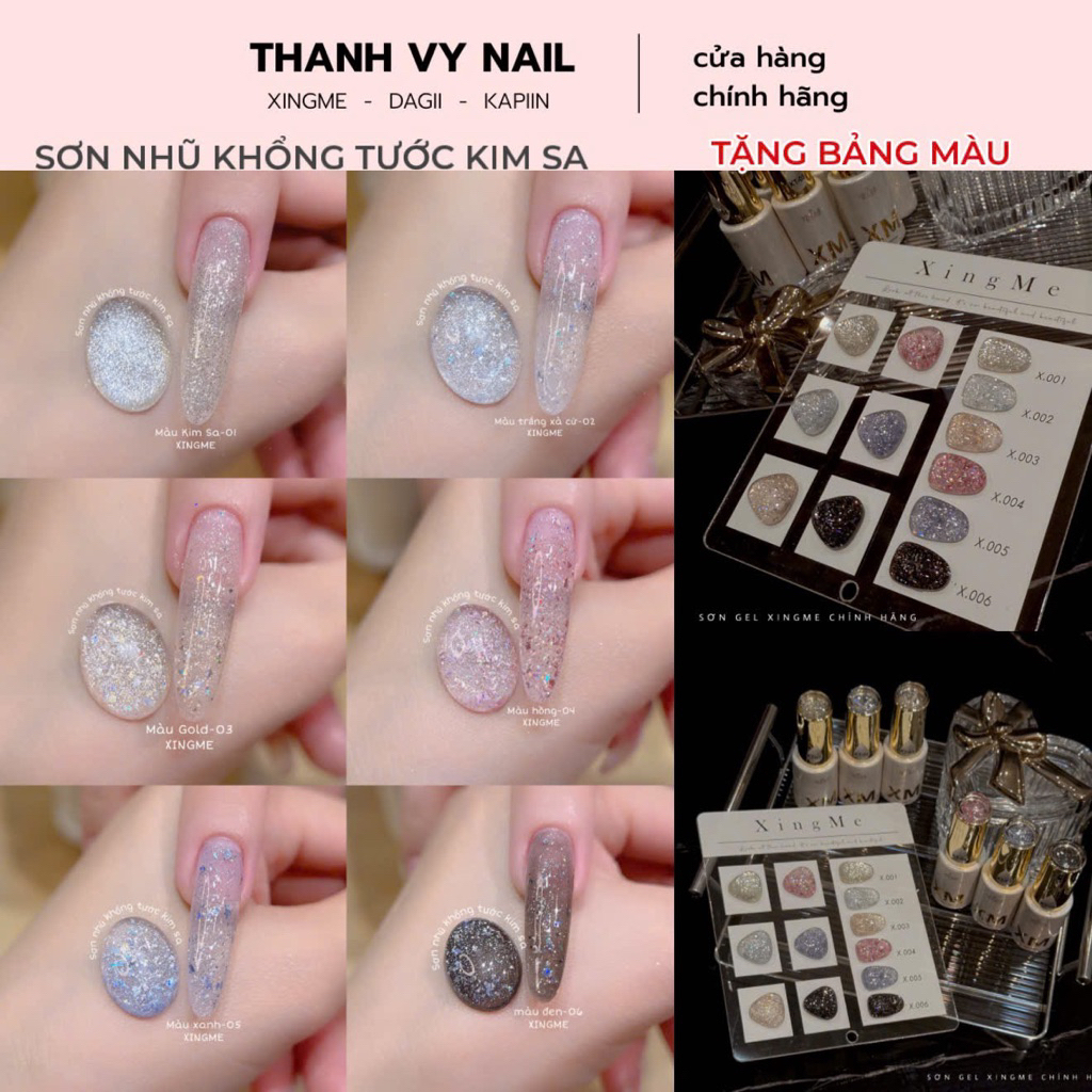 Sơn nhũ khổng tước kim sa lẻ màu XINGME