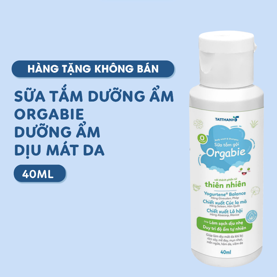 [Hàng tặng không bán] Sữa Tắm Gội Cho Da Nhạy Cảm Orgabie - Dịu Nhẹ, Giảm Ngứa, Viêm Da Cơ Địa