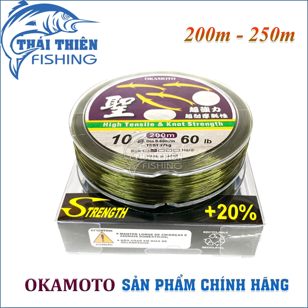 Dây Cước Câu 4 Con Cá Chính Hãng Okamoto Nhật Bản Cuộn 250m Made In Japan
