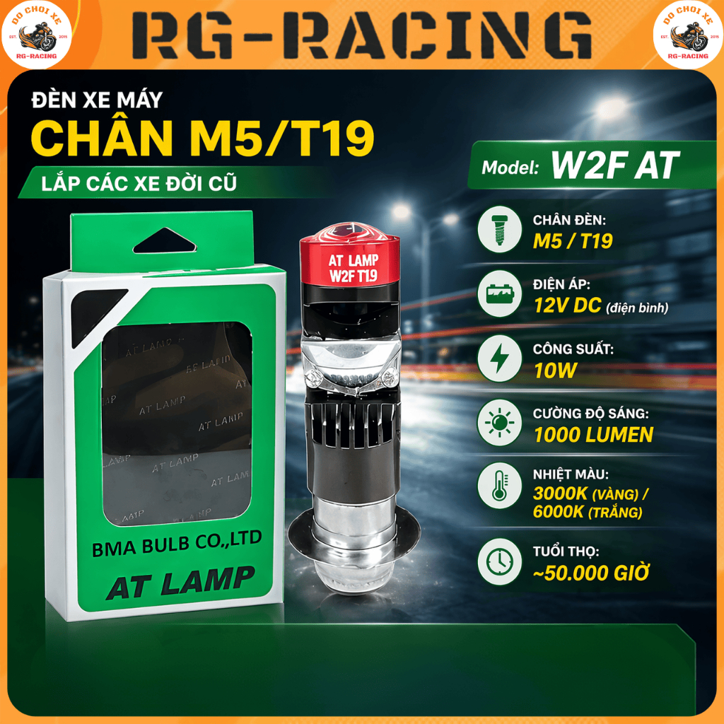 Bi Cầu Mini Chân M5 BMA W2F AT 2 Nhiệt Màu Linh Hoạt Lắp Các Xe Đời Cũ