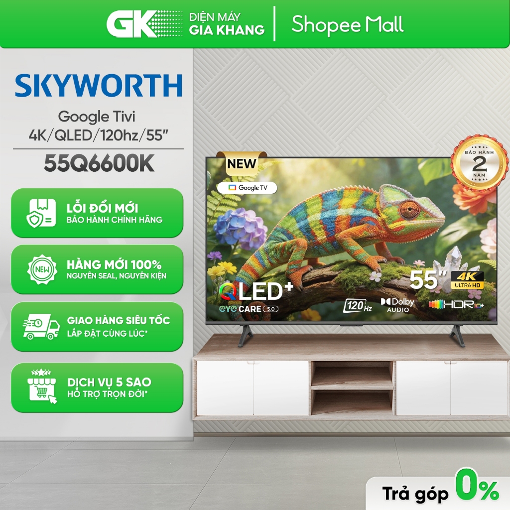 55Q6600K | 55G6500G Google Tivi Skyworth 4K UHD 55 Inch [Freeship HCM]