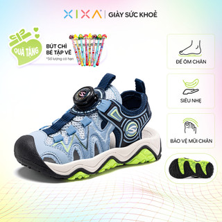 Dép quai hậu bé trai HOBIBEAR XIXA EK1190 Blue Green đế EVA siêu nhẹ TPR chống trượt