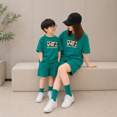 Bộ đồ cho mẹ và bé in nhiều hình mùa hè 2026 - Quần áo trẻ em mùa hè Loza Kids B001