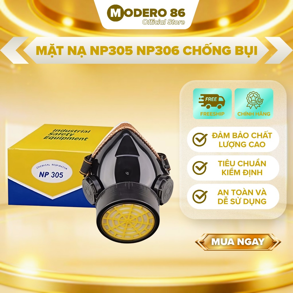 Mặt nạ NP305 NP306 chống bụi, chống hoá chất ( ĐÃ BAO GỒM PHIN LỌC)