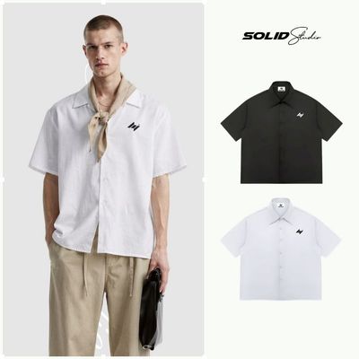 Áo Sơ Mi Boxy SigLogo Basic SolidStu Thêu Không Nhăn Unisex Local Brand - SM03