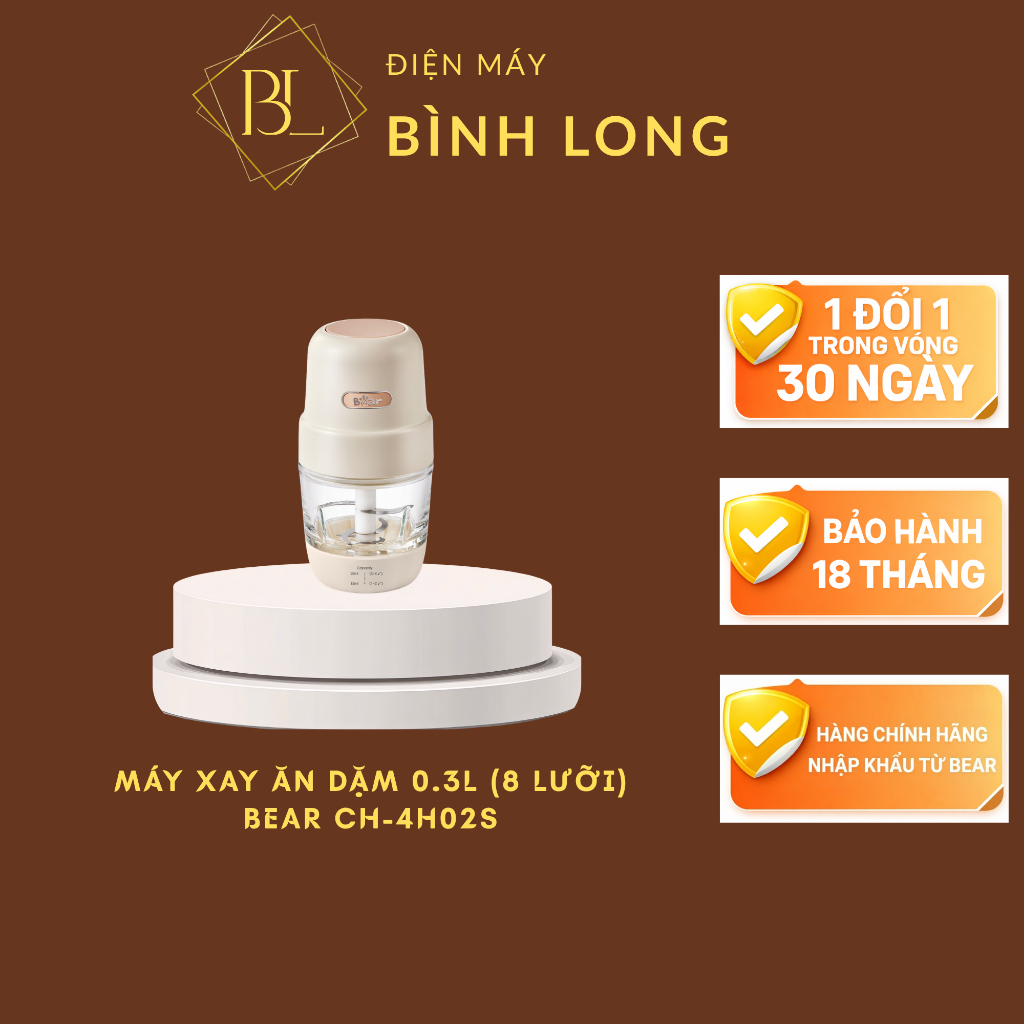 Máy xay ăn dặm Bear 0.3L CH-4H02S (Bản Quốc Tế) - Điện Máy Bình Long