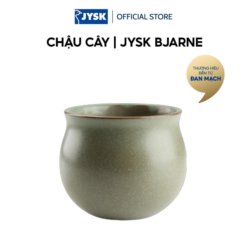 Chậu cây | JYSK BJARNE | gốm | xanh lá | Ø13xC11cm