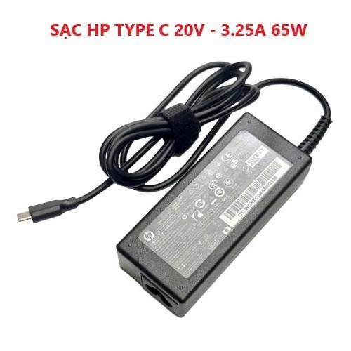 Sạc laptop HP Type-C (20V-3.25A /15V-4.33A /12V-5A /10V-5A /9V-3A /5V-3A) - 65W tặng kèm dây nguồn
